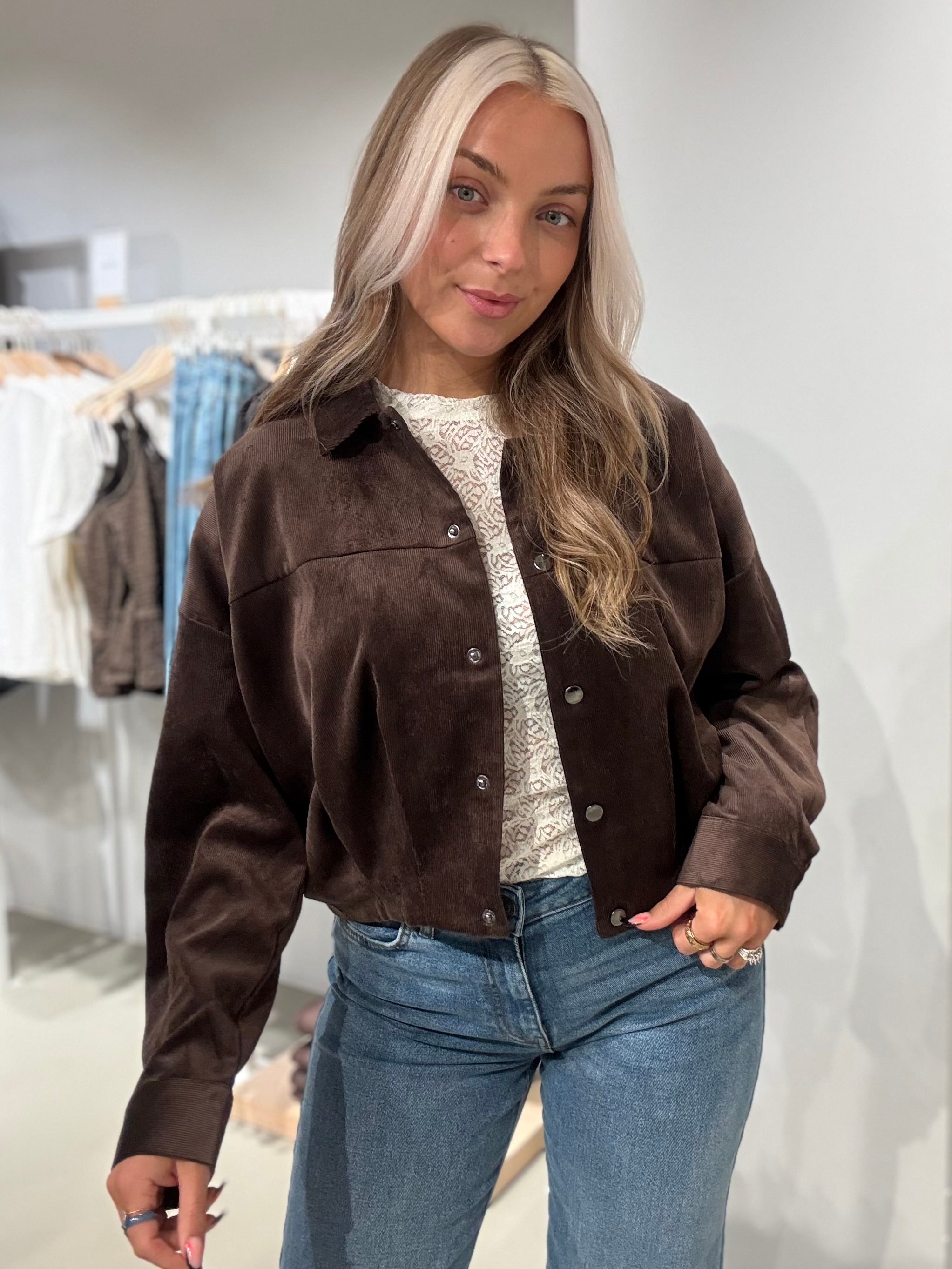 VICOURDIE Denim Jacket - Coffee Bean